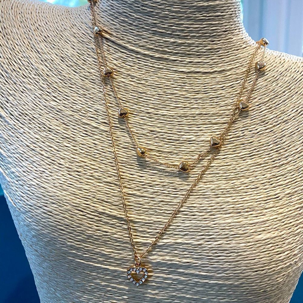 ✨🆕💫 BoHo Heart Diamond Layer Necklace🌻✨